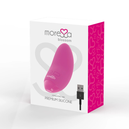 Moressa Blossom Pink Compact Rechargeable Massager, 6 Modes, Medical Silicone