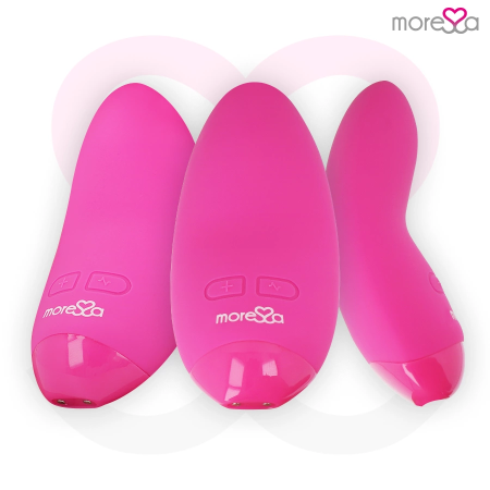 Moressa Blossom Pink Compact Rechargeable Massager, 6 Modes, Medical Silicone