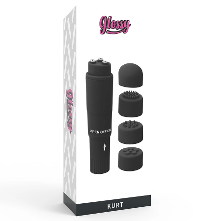 Glossy Kurt Pocket Massager Black - Compact Multi-Speed Relaxation Tool