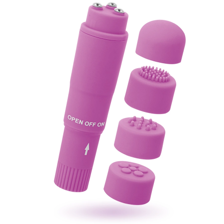 Glossy Kurt Compact Multi-Head Massager Purple 10.7cm ABS Waterproof