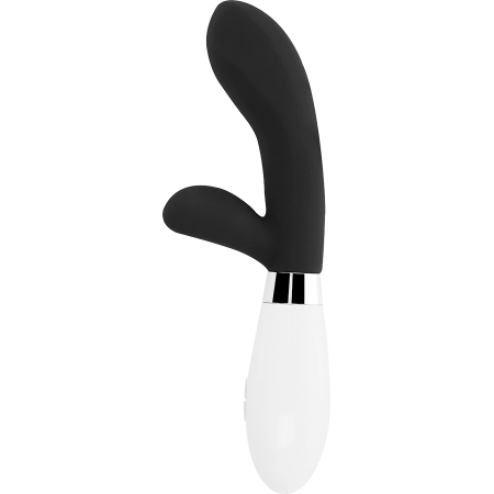 Glossy Jackson Rabbit Black Dual Motor Silicone Massager 12cm