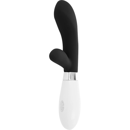 Glossy Jackson Rabbit Black Dual Motor Silicone Massager 12cm