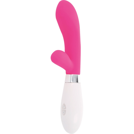 Glossy Jackson Rabbit Pink Silicone Dual Motor Massager 12cm
