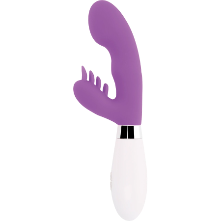 Glossy Elvi Dual Motor Silicone Massager 10 Modes Purple 12cm