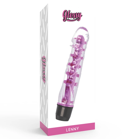 Glossy Lenny Pink - TPE Waterproof Intimate Device, 14 cm