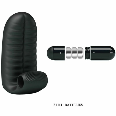 Pretty Love Abbott Black Intimate Finger Device Textured Silicone