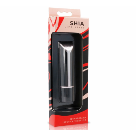 LYPS STYLE Shia Lipstick Vibrator Black & Red USB Rechargeable 10 Modes