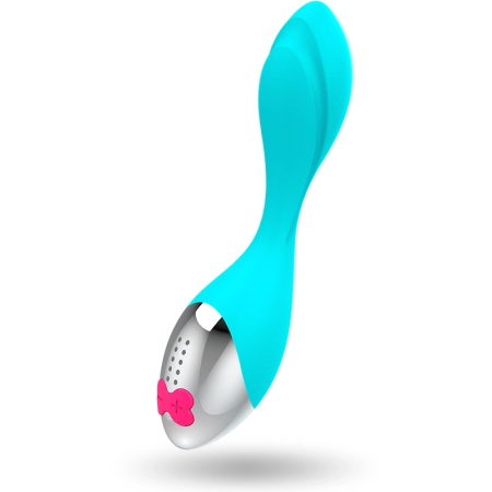 HAPPY LOKY Mini Fun Vibrator Turquoise USB Rechargeable Waterproof 19.5cm