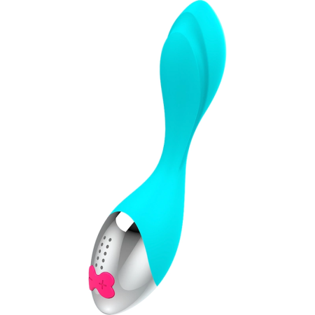 HAPPY LOKY Mini Fun Vibrator Turquoise USB Rechargeable Waterproof 19.5cm