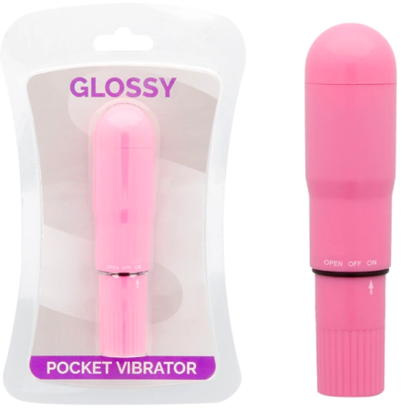 Glossy Deep Rose Pocket Vibrator - Compact Water-Resistant Model ABS
