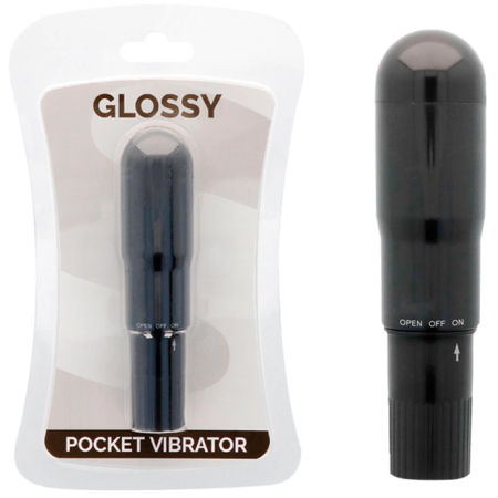 Glossy Brilliant Pocket Vibrator Black - Discreet Compact Model ABS