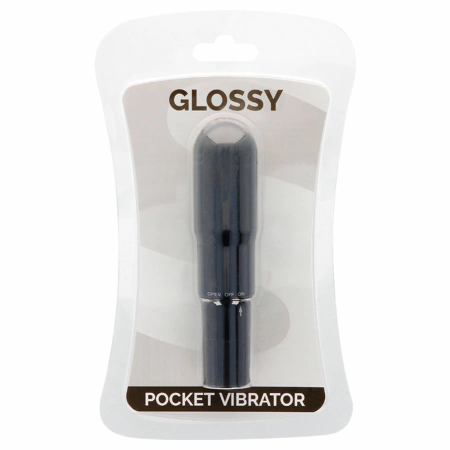 Glossy Brilliant Pocket Vibrator Black - Discreet Compact Model ABS
