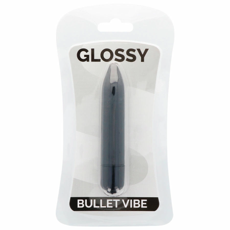 Glossy Brilliant Thin Vibe Black 87mm - Discreet Water-Resistant Model