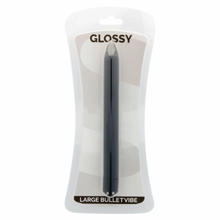 Glossy Brilliant Slim Vibrator Black 165mm - Waterproof ABS Model