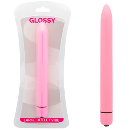 Glossy Slim Pink - Compact Vibrating Massager, Water-Resistant, 16.5cm