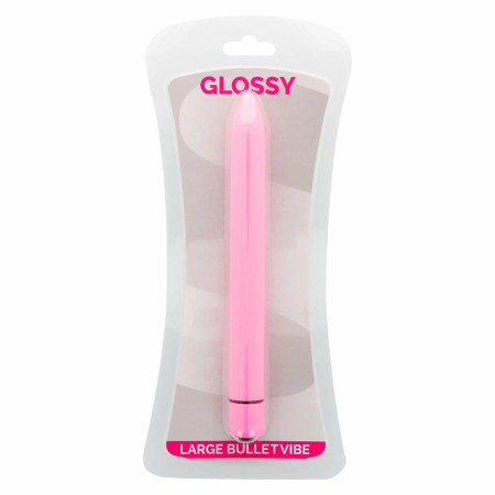 Glossy Slim Pink - Compact Vibrating Massager, Water-Resistant, 16.5cm