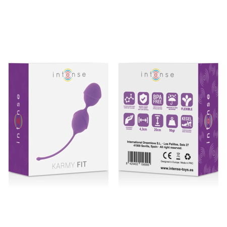 Intense Karmy Fit Kegel Silicone Balls Lilac 20cm - Pelvic Floor Trainer