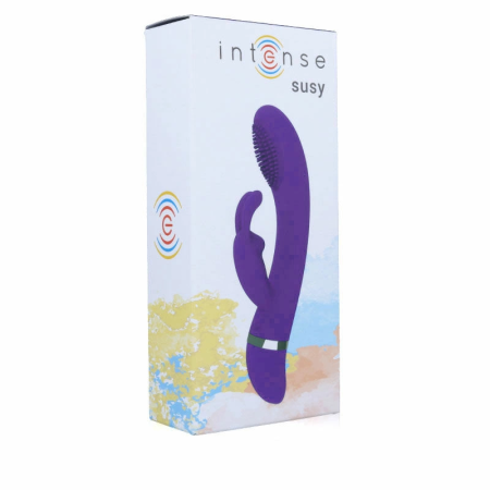 Intense Susy Silicone Rabbit Lilac Oscillating Dual Motor Vibrator 18.8cm