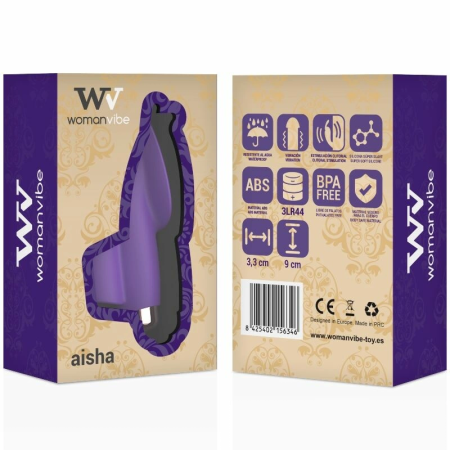 Womanvibe Aisha Silicone Finger Stimulation Device, Compact Ergonomic Design
