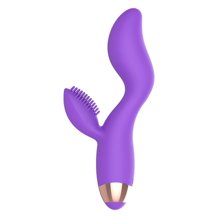 Womanvibe Donna Rechargeable Silicone Dual Motor Massager Lilac-Gold