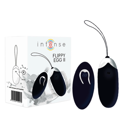 INTENSE Flippy II Remote-Controlled Vibrating Egg, Black, 12 Modes