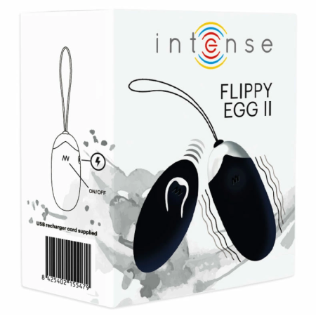INTENSE Flippy II Remote-Controlled Vibrating Egg, Black, 12 Modes