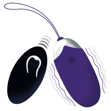 INTENSE Flippy II Remote Vibrating Egg, 12 Modes, USB, Purple, 70mm