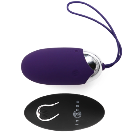 INTENSE Flippy II Remote Vibrating Egg, 12 Modes, USB, Purple, 70mm