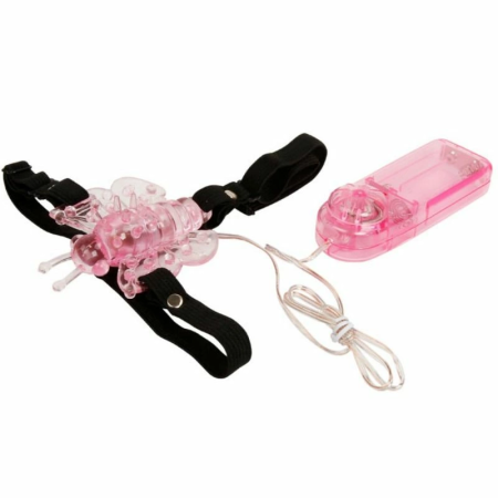 Baile Harness System with Multispeed Vibrating Butterfly, Pink, Adjustable