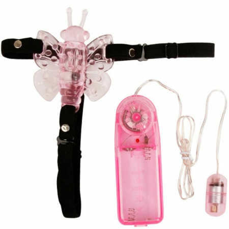 Baile Harness System with Multispeed Vibrating Butterfly, Pink, Adjustable