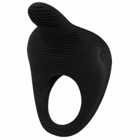 Pretty Love Thimble Black Silicone Vibrating Ring - Adjustable System