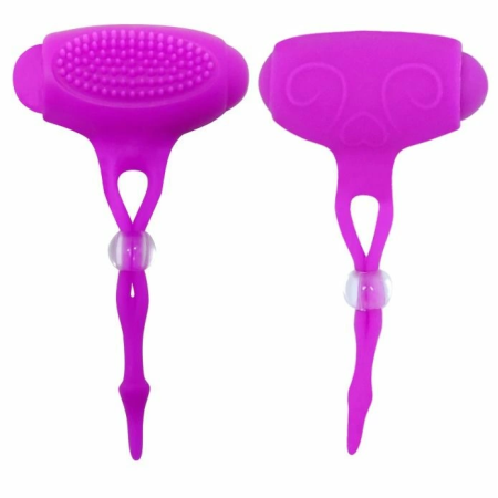 Pretty Love Bancroft Vibrating Silicone Nipple System, 2 pcs, Black