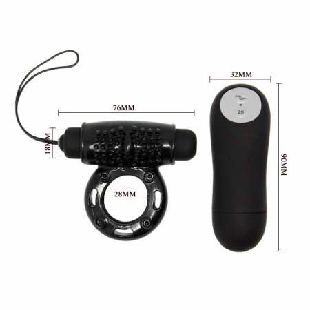Baile Ring Wireless Remote Control Black 20-Mode Stimulation System