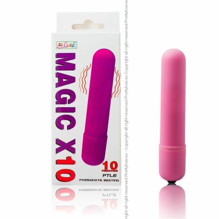 BAILE Magic X10 Vibrating Bullet - 10 Modes, Soft Silicone, Pink, 9cm
