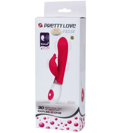 Pretty Love Felix Voice-Activated Silicone Model, 30 Modes, 20.5cm Pink