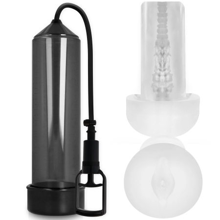 Pump Addicted RX7 Black Vacuum System with Stimulation Sleeve 24cm