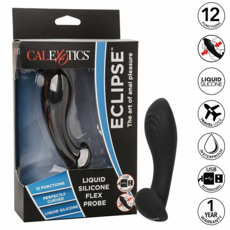 CalExotics Eclipse Flex Probe Liquid Silicone Intimate Device, Black