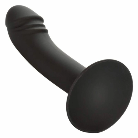 CalExotics Silicone Curved Intimate Device with Suction Base, Black