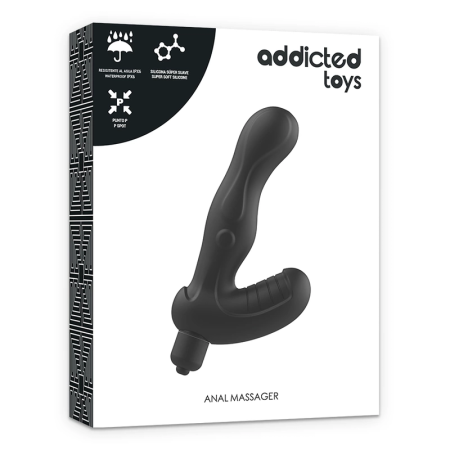 Addicted Toys P-Spot Silicone Prostate Stimulator Vibrating 8x1.5cm Black