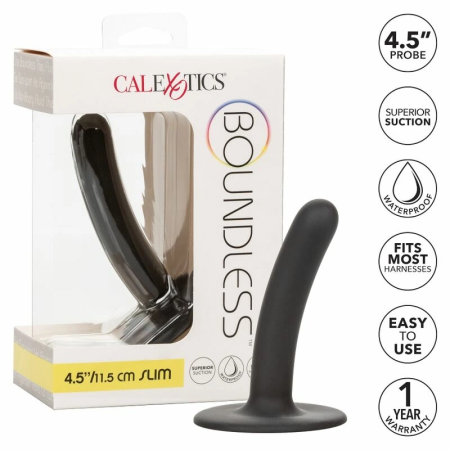 CalExotics Boundless Slim Silicone Probe 11.5 cm Suction Cup Black