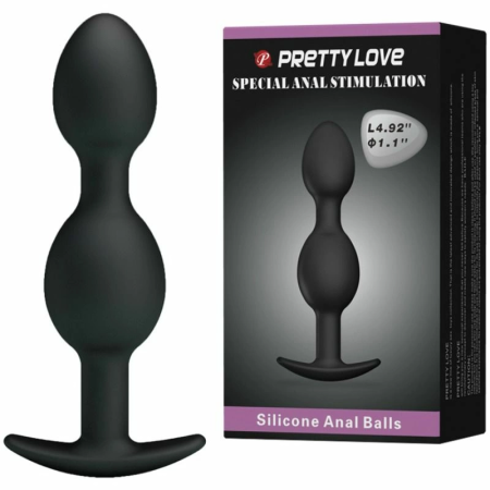 Pretty Love Silicone Intimate Bead System 12.5cm Black Weighted Balls