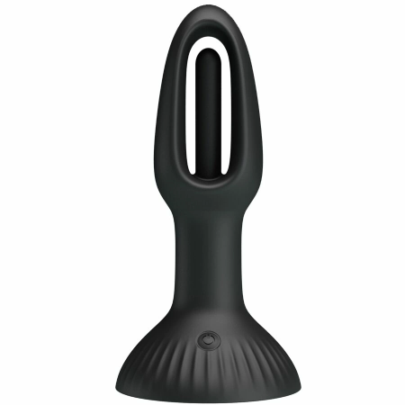 Pretty Love Hubert Silicone Plug with 7 Vibration Modes, Black
