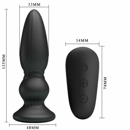 MR PLAY Remote-Controlled Vibrating Anal Model Black USB Rechargeable