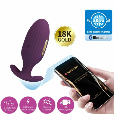 Pretty Love Jefferson Wireless App-Controlled Plug Purple Silicone
