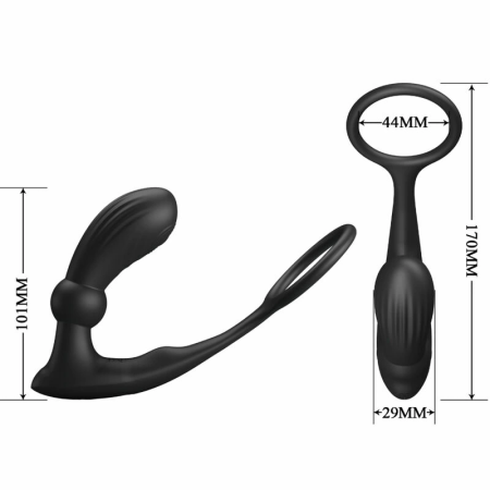 Pretty Love Warren Black Remote-Controlled Silicone Intimate System