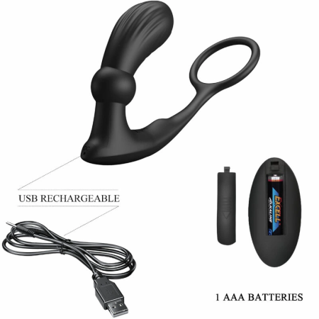 Pretty Love Warren Black Remote-Controlled Silicone Intimate System