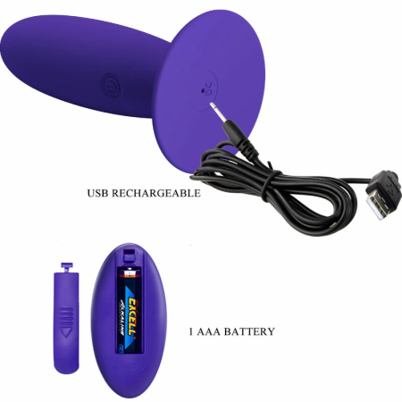 Pretty Love Youth Anal Plug Violet - Silicone Vibrating, Remote, Rechargeable