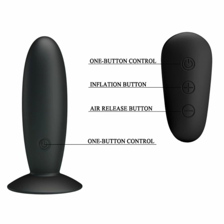 Mr Play Vibrating Anal Plug Black - 12 Modes, Remote Control, Silicone