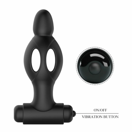 MR PLAY Silicone Vibrating Intimate Plug 10 Modes Black 11.8cm