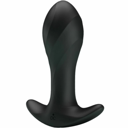 Pretty Love Black Silicone Anal Plug 12-Mode USB Rechargeable